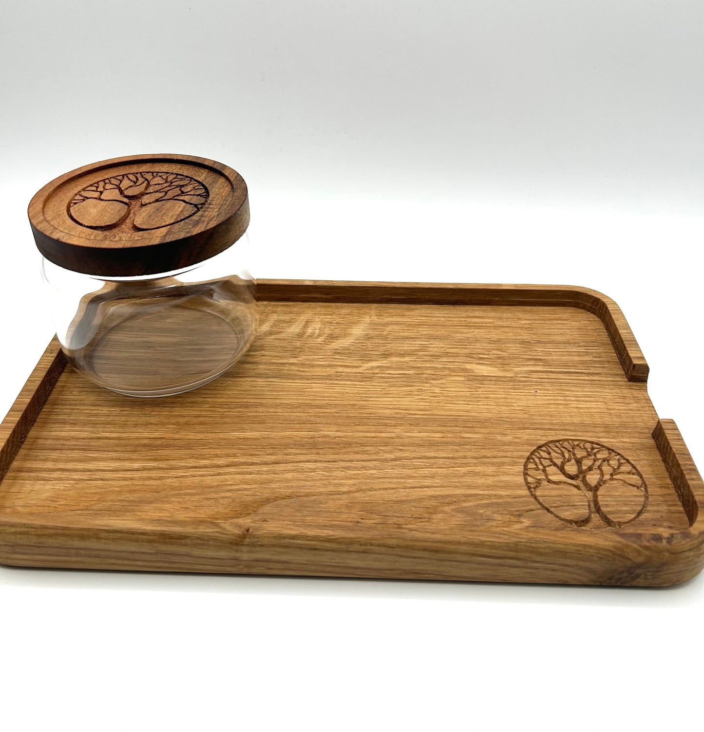 French Oak Rolling Tray, Handcrafted Organizer, Perfect Gift for Weed Lovers, Stylish Stash Tray for Cannabis Accessories, Premium Quality