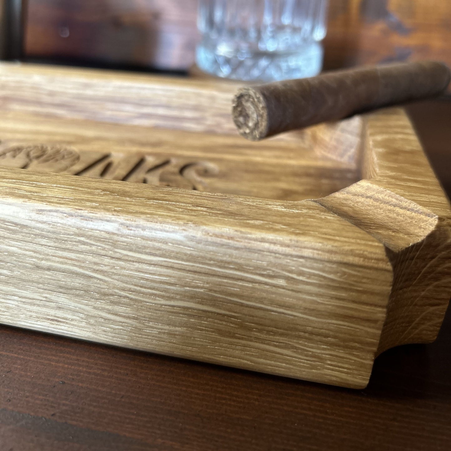 XL Cigar Ashtray Large Luxury French Oak Premium Quality, Elegant Ash Tray Ideal Gift for Cigar Enthusiasts Unique Luxury Cigar Ashtrays