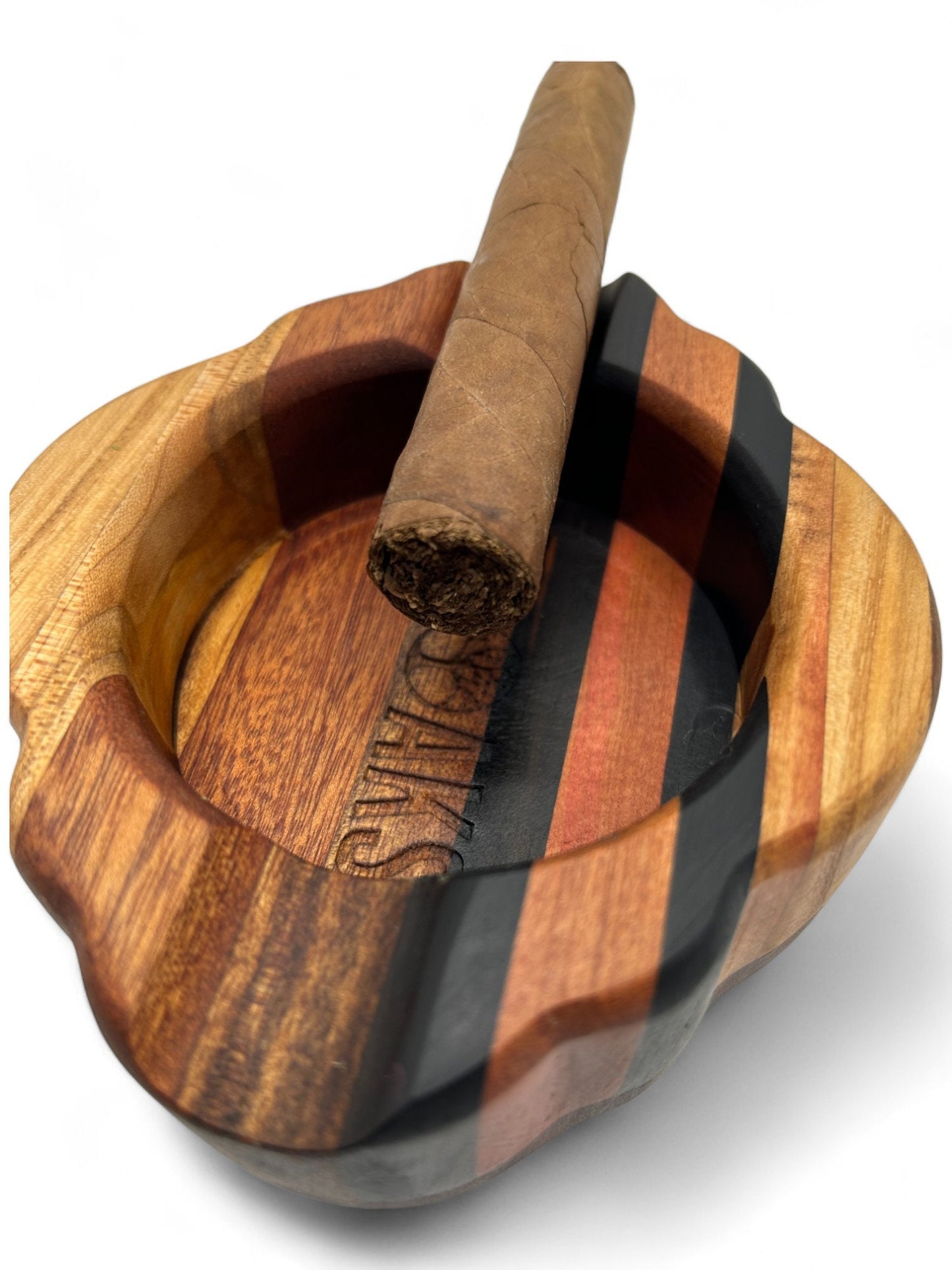 Cigar Ashtray Handcrafted Luxury Exotic Wood, Premium Ash Tray, Elegant Design, Gift for Cigar Enthusiasts Unique Luxury Cigar Ashtrays