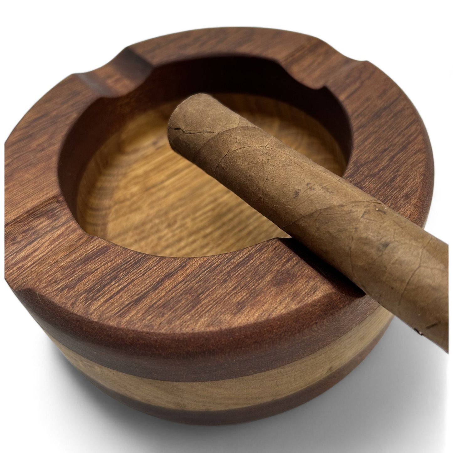 Cigar Ashtray French Oak And Mahogany Premium Ash Tray, Elegant Design, Ideal Gift for Cigar Enthusiasts Unique Luxury Cigar Ashtrays