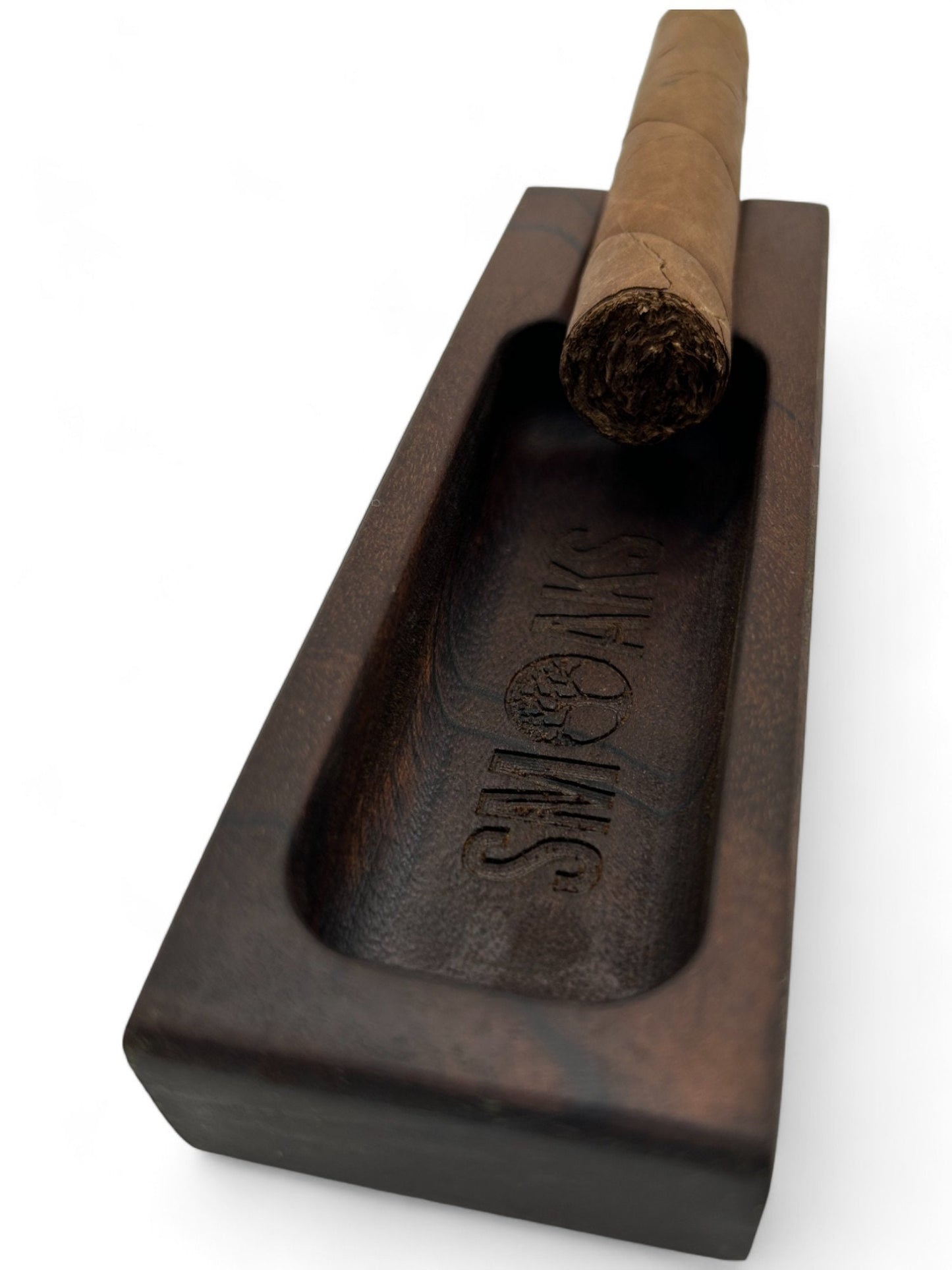 Cigar Ashtray Genuine Mahogany Exotic Wood, Premium Ash Tray, Elegant Design, Fab Gift for Cigar Enthusiasts Unique Luxury Cigar Ash tray