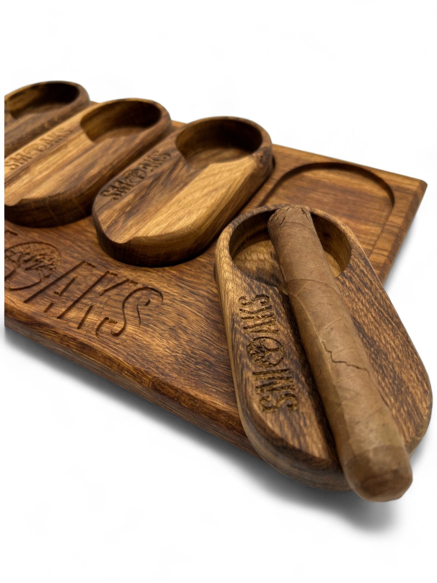 Cigar Ashtray Set Handcrafted Luxury French Oak, Premium Ash Tray, Elegant Design, Gift for Cigar Enthusiasts Unique Luxury Cigar Ashtrays