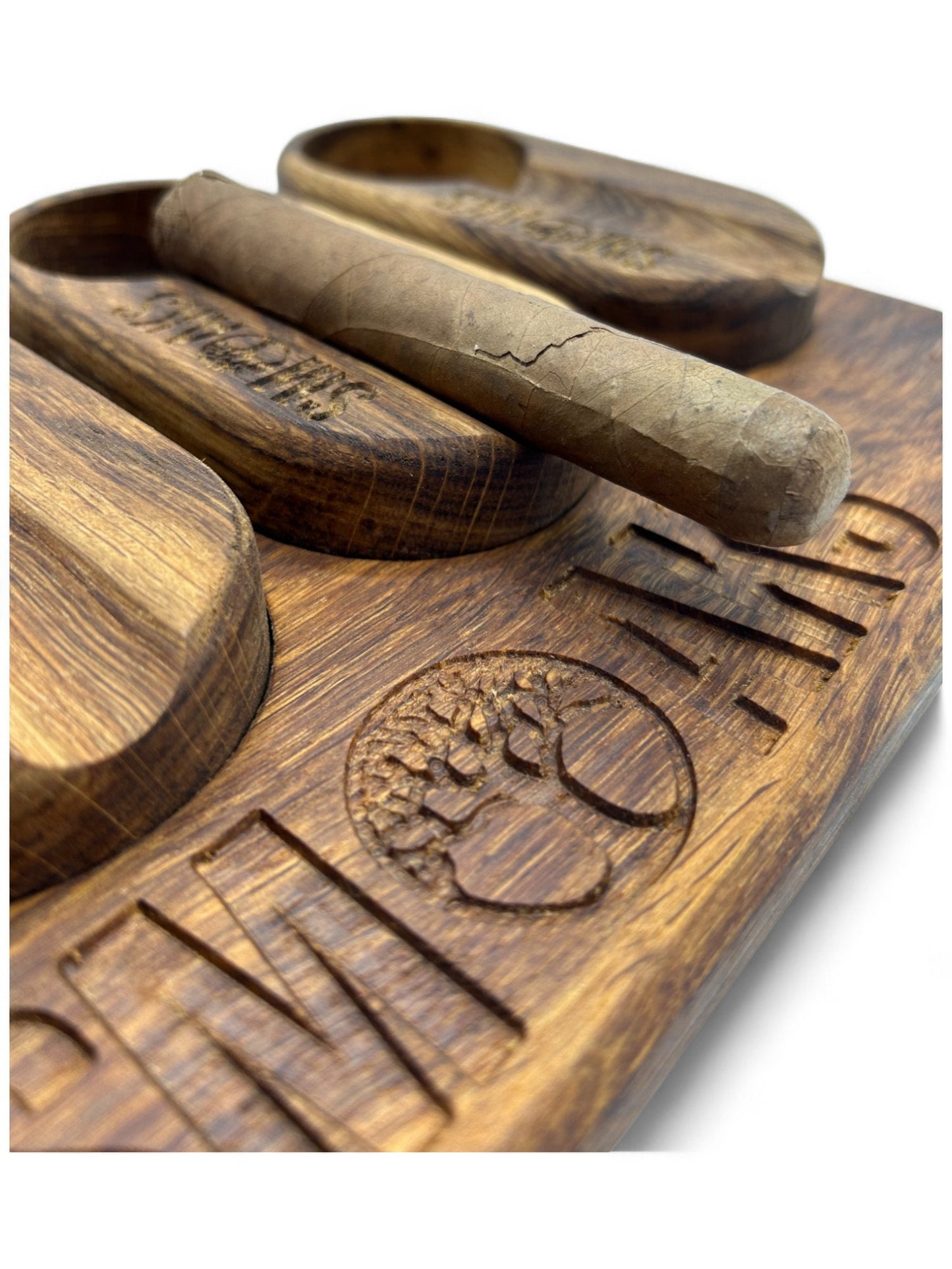 Cigar Ashtray Set Handcrafted Luxury French Oak, Premium Ash Tray, Elegant Design, Gift for Cigar Enthusiasts Unique Luxury Cigar Ashtrays