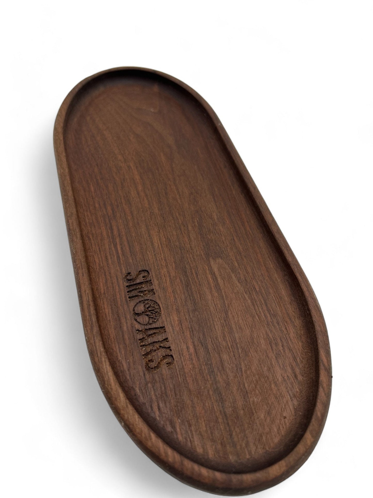 Oval Rolling Tray Black Walnut Handmade Cannabis Accessories Weed Tray Stoner Gift Marijuana Air Tight Stash Storage Jar Cannabis Accessory