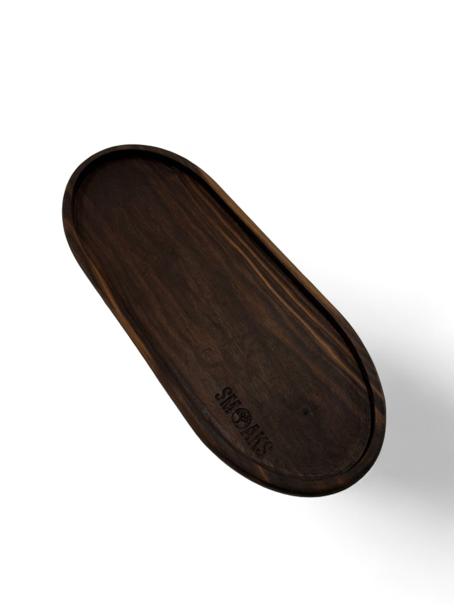 XL Oval Rolling Tray Black Walnut Handmade Cannabis Accessories Weed Tray Stoner Gift Marijuana Air Tight Stash Storage Jar Ganja Accessory