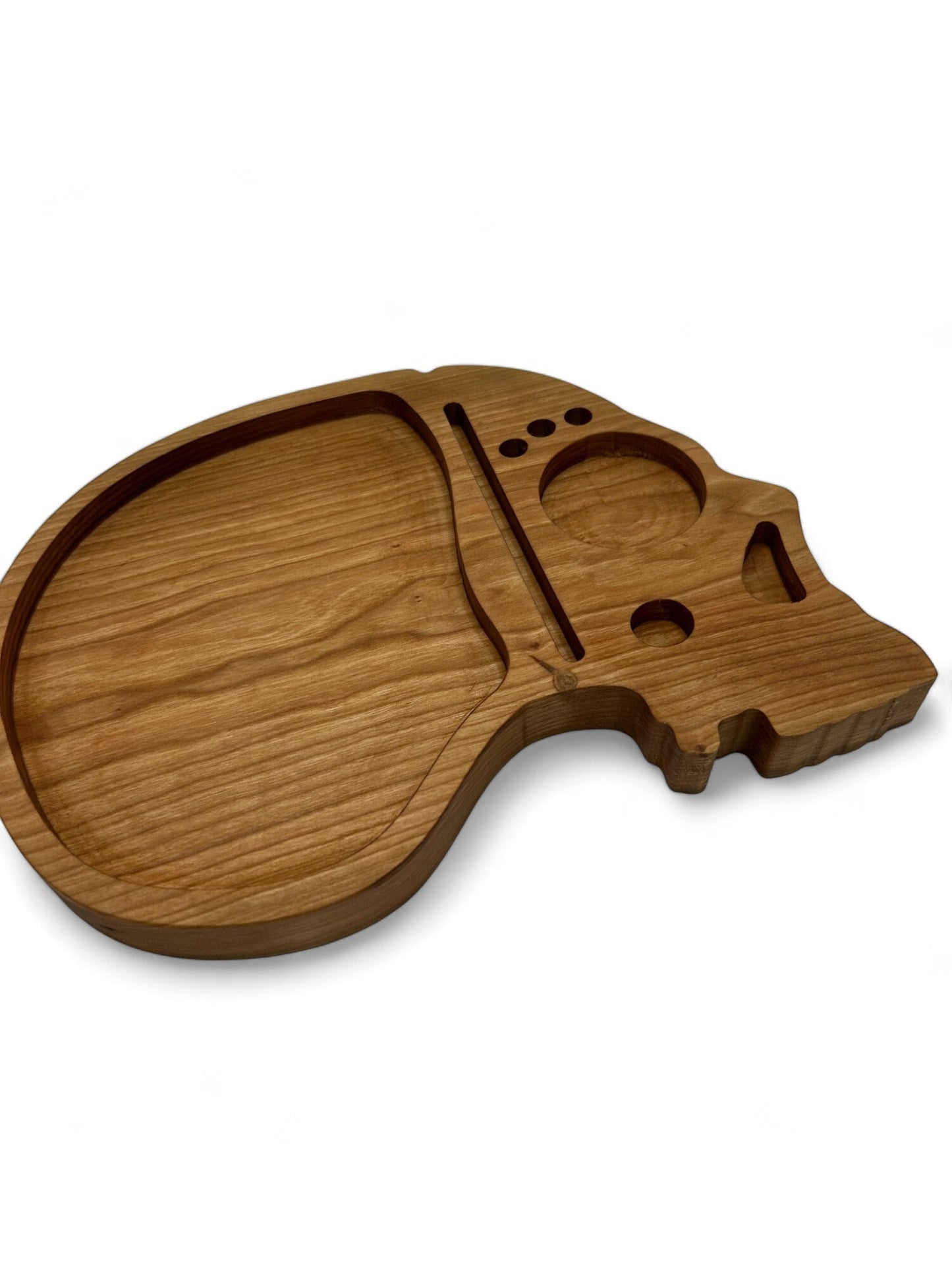 Skull Rolling Tray Set Cherry Wood Handmade Cannabis Accessories Weed Tray Stoner Gift Marijuana with Herb Grinder To Fit Eye Slot Accessory