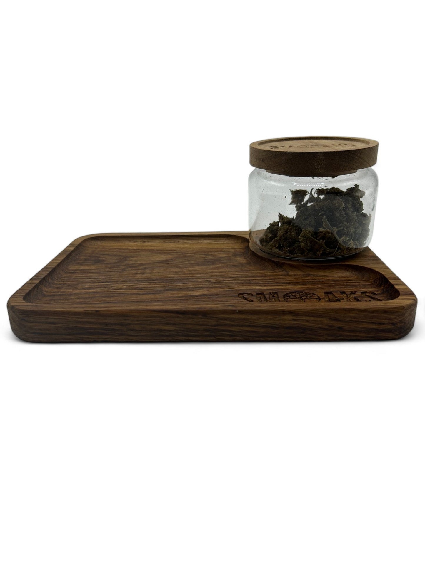 Rolling Tray French Oak Handmade Cannabis Accessories Weed Tray Stoner Gift Marijuana Air Tight Stash Storage Jar Ganja Accessory Stash Tray