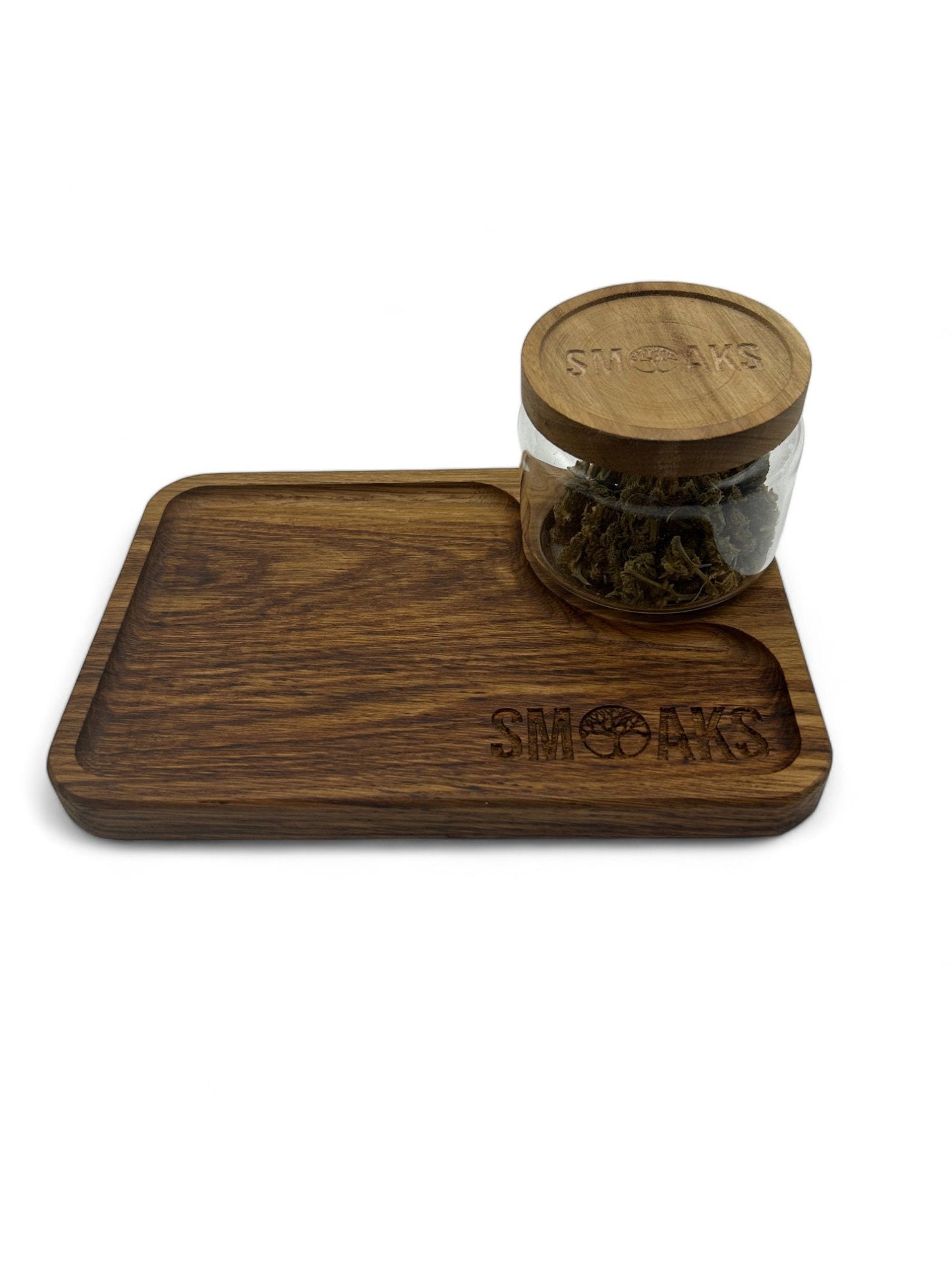 Rolling Tray French Oak Handmade Cannabis Accessories Weed Tray Stoner Gift Marijuana Air Tight Stash Storage Jar Ganja Accessory Stash Tray