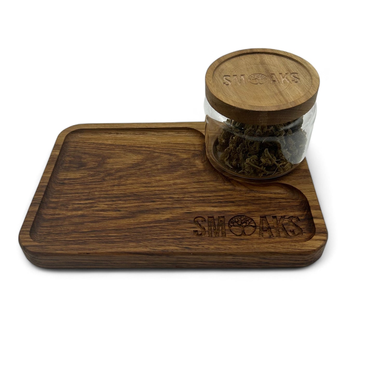 Rolling Tray French Oak Handmade Cannabis Accessories Weed Tray Stoner Gift Marijuana Air Tight Stash Storage Jar Ganja Accessory Stash Tray