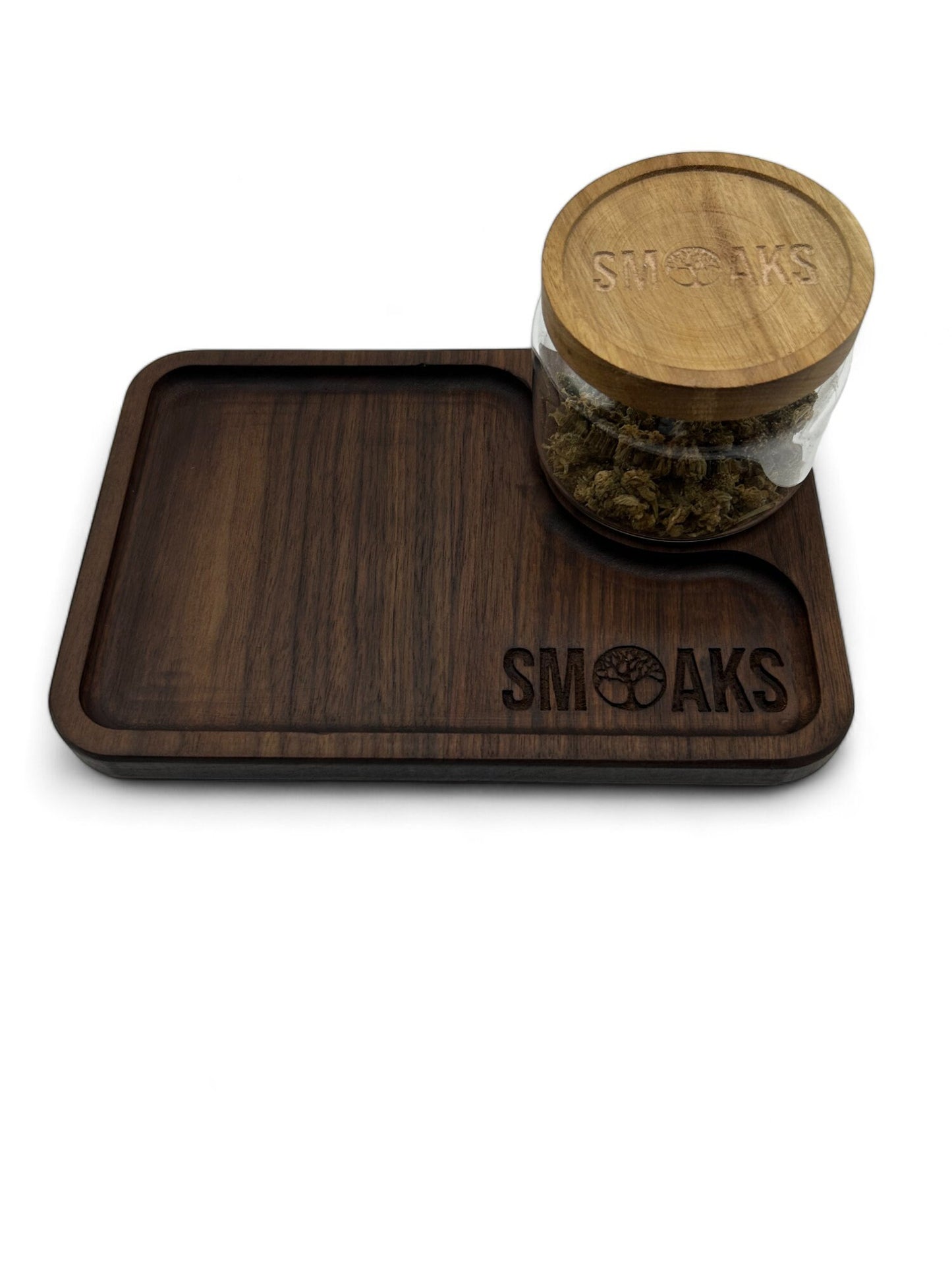 Rolling Tray Black walnut Handmade Cannabis Accessories Weed Tray Stoner Gift Marijuana Air Tight Stash Storage Jar Accessory Stash Tray