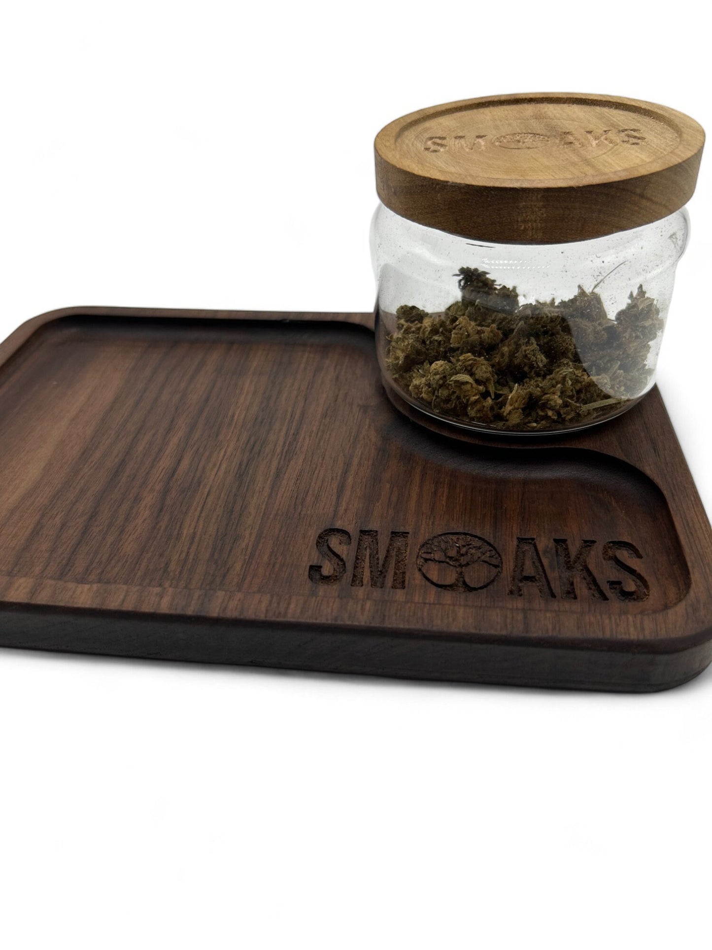 Rolling Tray Black walnut Handmade Cannabis Accessories Weed Tray Stoner Gift Marijuana Air Tight Stash Storage Jar Accessory Stash Tray