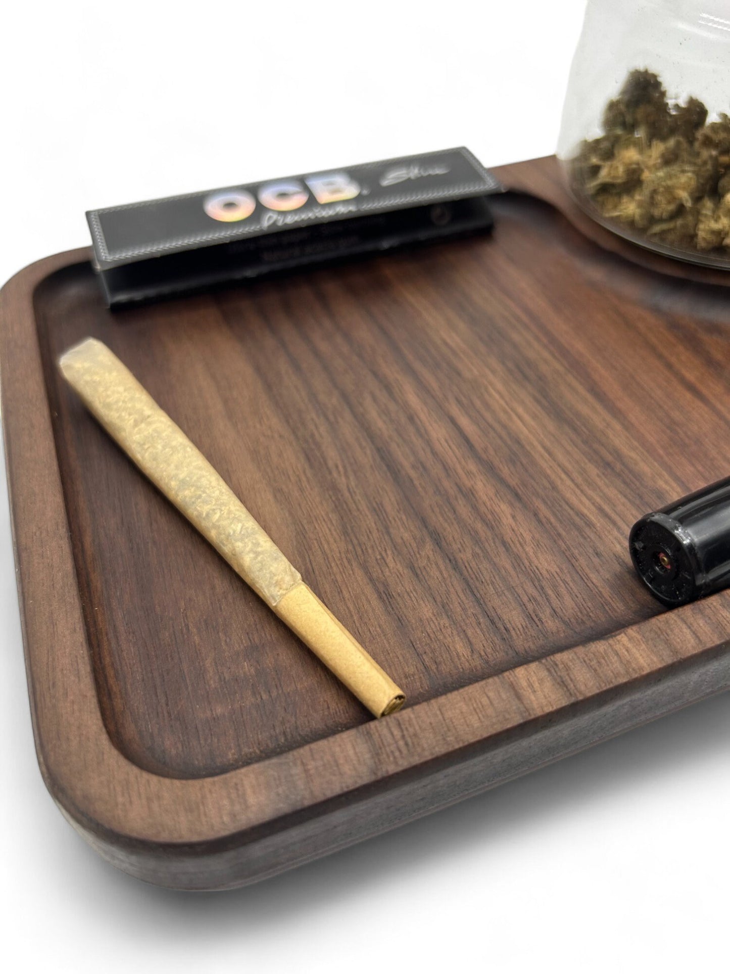 Rolling Tray Black walnut Handmade Cannabis Accessories Weed Tray Stoner Gift Marijuana Air Tight Stash Storage Jar Accessory Stash Tray