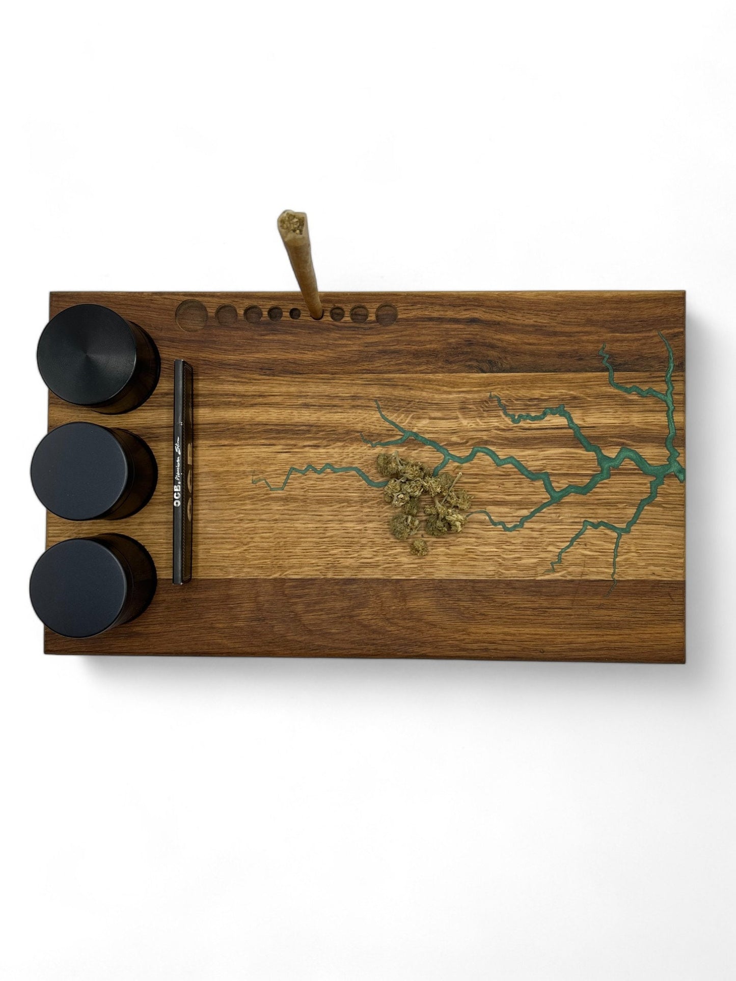 XL Rolling Tray French Oak, Handcrafted Smoking Tray, Cannabis Accessories Organizer, Perfect Weed Tray Gift For Marijuana Lover Stash Tray