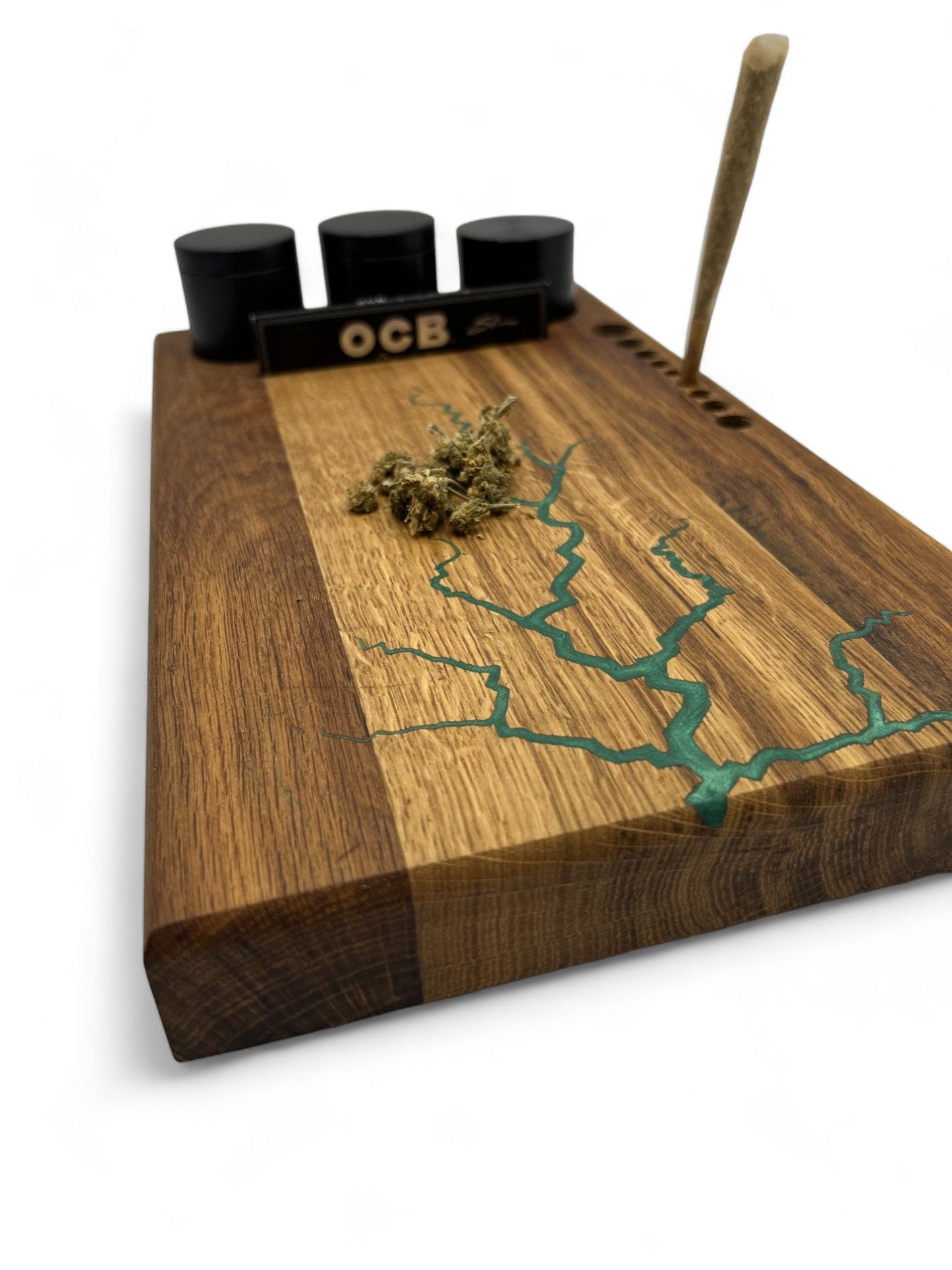 XL Rolling Tray French Oak, Handcrafted Smoking Tray, Cannabis Accessories Organizer, Perfect Weed Tray Gift For Marijuana Lover Stash Tray