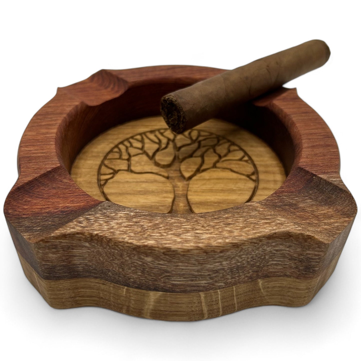 Cigar Ashtray Namibian Rosewood French Oak Handcrafted Gift for Cigar Lovers Premium Quality Cigar Accessories Unique Luxury Cigar Ash trays