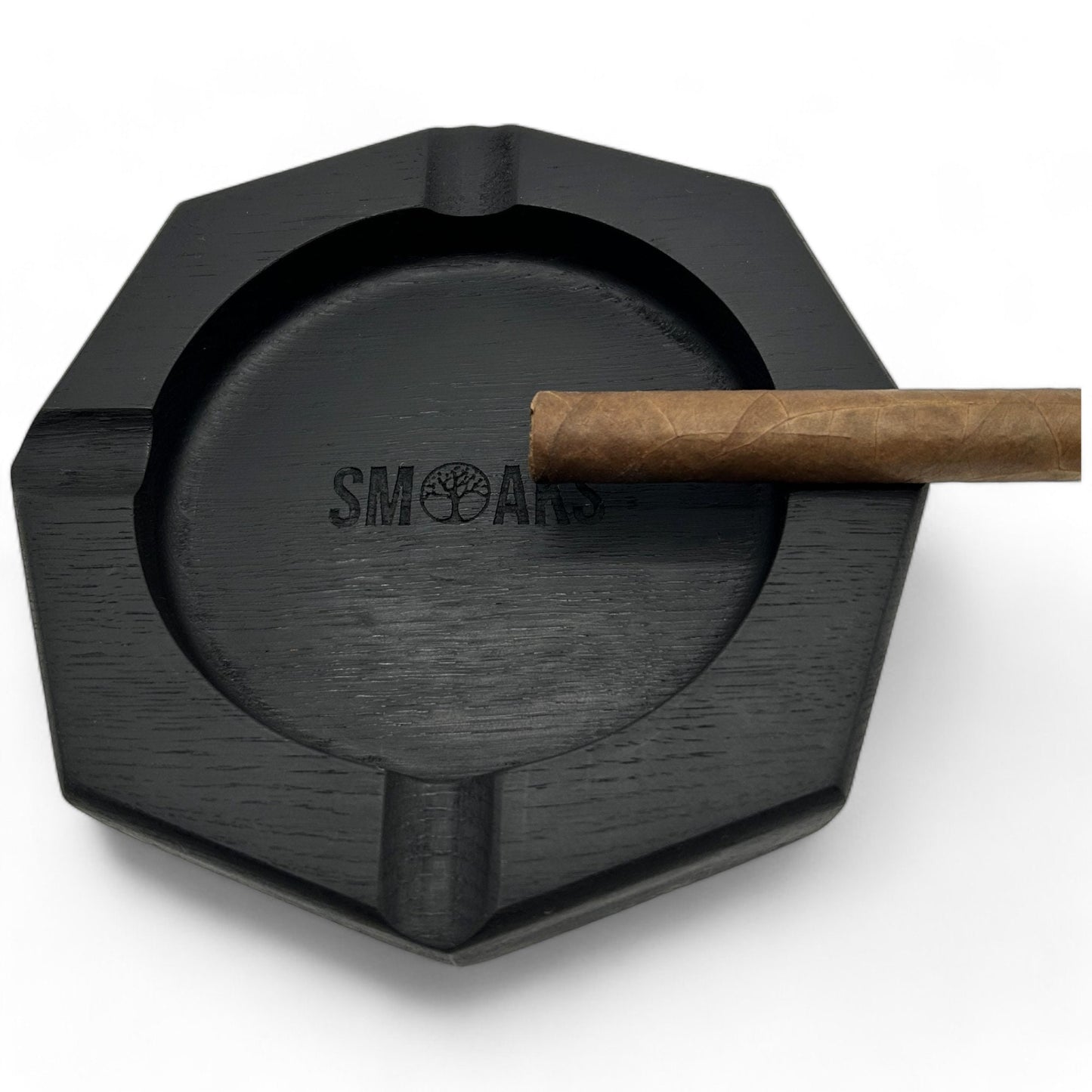 Cigar Ashtray Luxury Ebonised French Oak Premium Quality, Elegant Ash Tray Ideal Gift for Cigar Enthusiasts Unique Luxury Cigar Ashtray