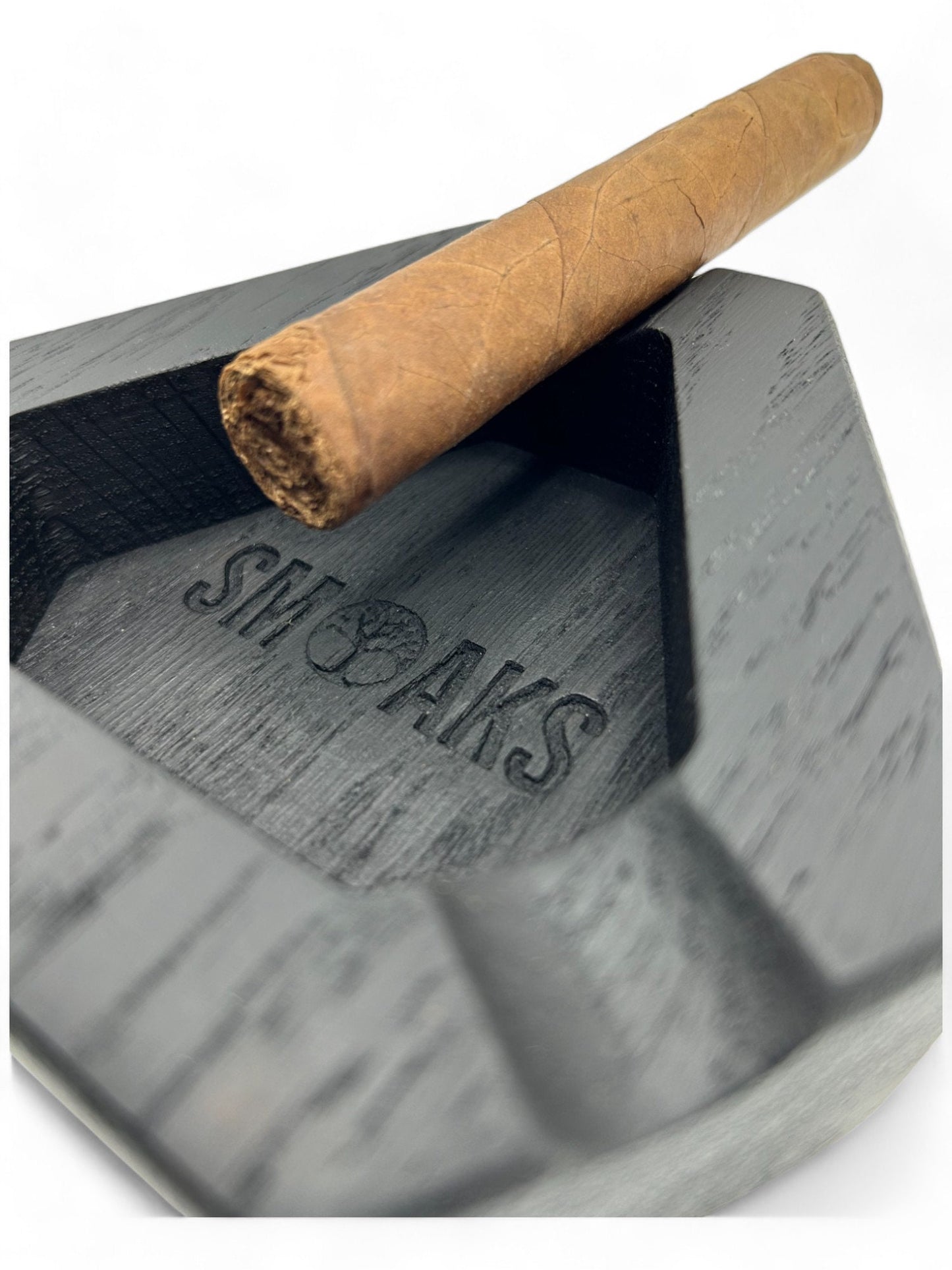 Cigar Ashtray Luxury Ebonised French Oak Premium Quality, Elegant Ash Tray, Ideal Gift for Cigar Enthusiasts Unique Luxury Cigar Ashtrays