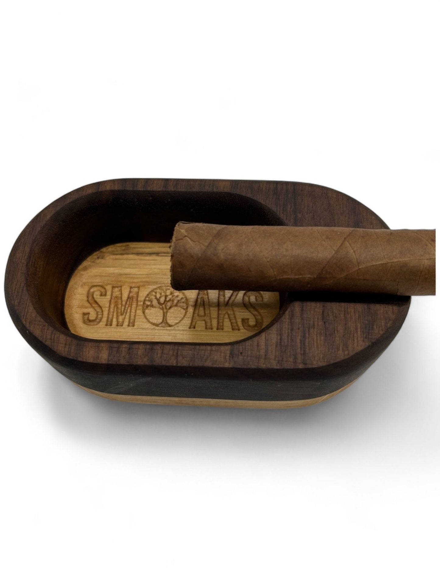 Cigar Ashtray Handcrafted Walnut French Oak, Premium Ash Tray, Elegant Design, Fab Gift for Cigar Enthusiasts Unique Luxury Cigar Ashtrays