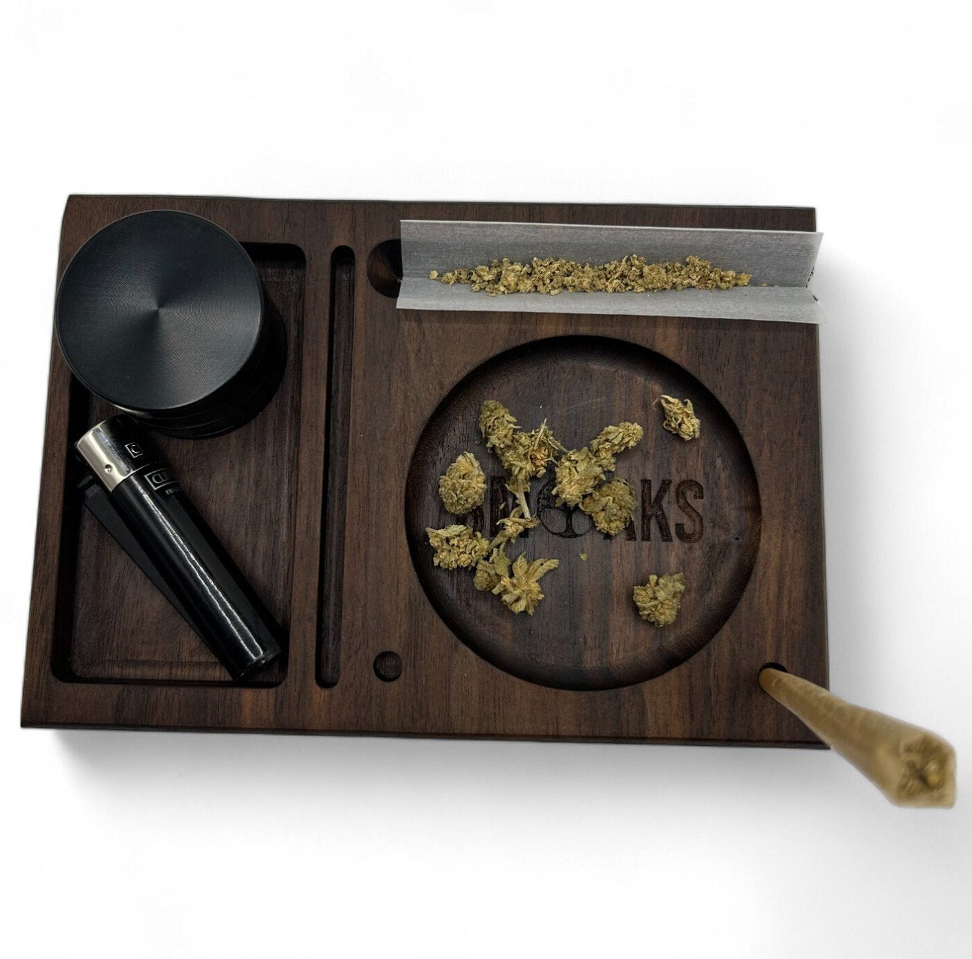 Rolling Tray Black Walnut Handmade Cannabis Accessories Weed Tray Stoner Gift Marijuana Accessory. Smoking Gifts for him or her