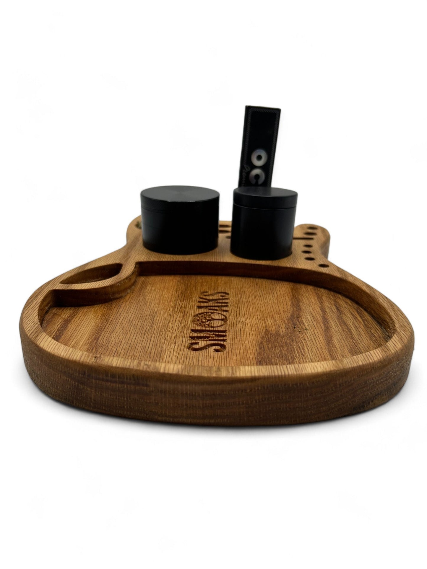 XL Guitar Rolling Tray Set French Oak Handmade Cannabis Accessories Weed Tray Stoner Gift Marijuana with Herb Grinder and Cannabis Accessory