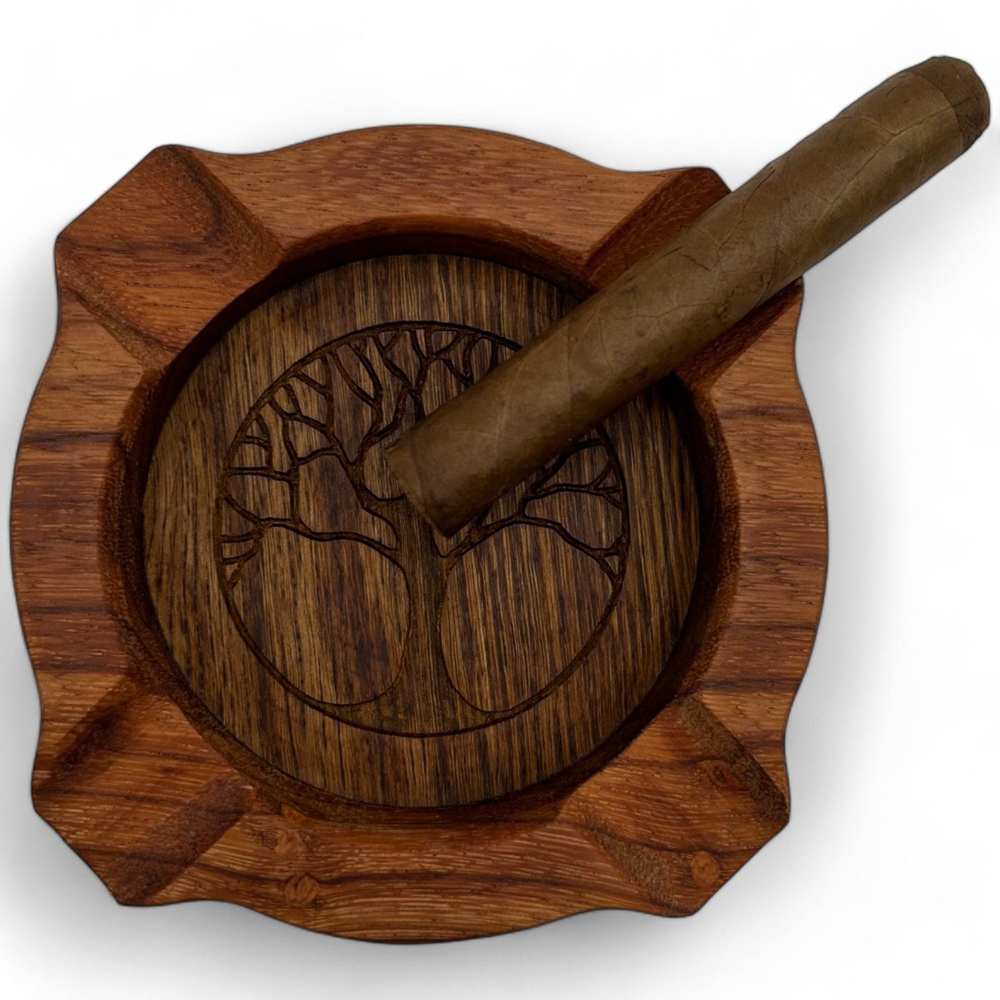 Cigar Ashtray Red Zebra French Oak Wood Handcrafted Gift for Cigar Lovers Premium Quality Cigar Accessories Unique Luxury Cigar Ash trays