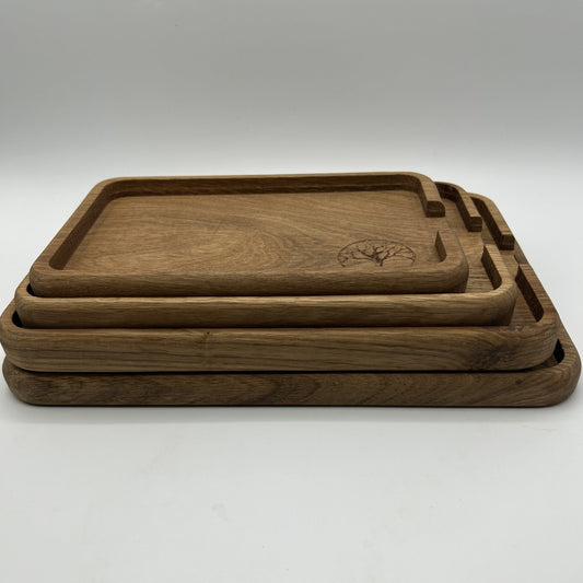 French Oak Rolling Tray, Handcrafted Organizer, Perfect Gift for Weed Lovers, Stylish Stash Tray for Cannabis Accessories, Premium Quality
