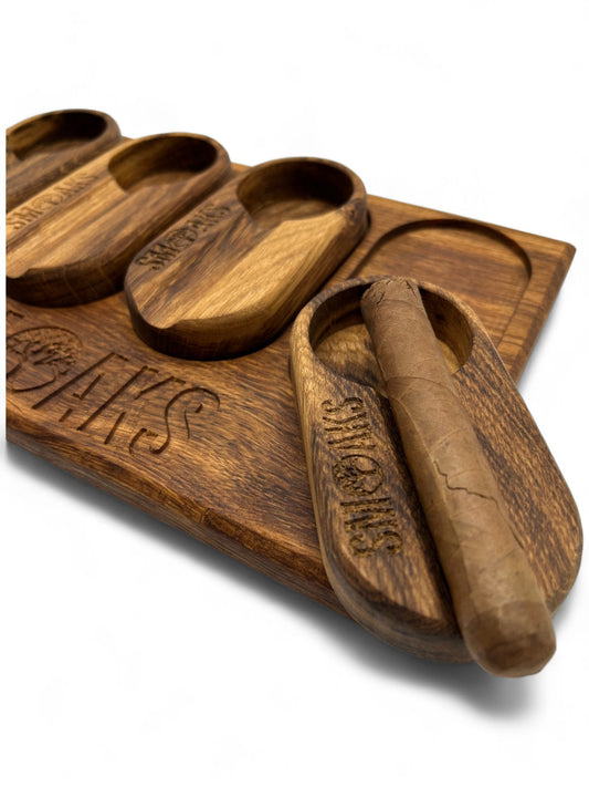Cigar Ashtray Set Handcrafted Luxury French Oak, Premium Ash Tray, Elegant Design, Gift for Cigar Enthusiasts  Unique  Luxury Cigar Ashtrays