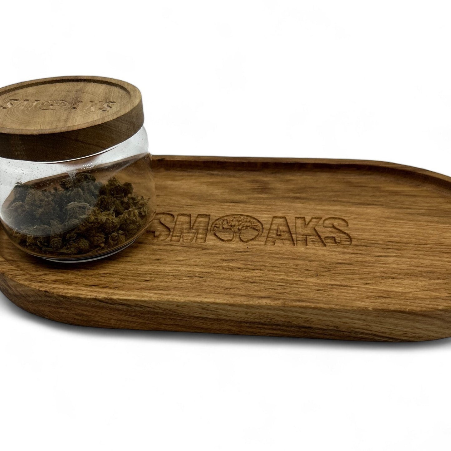 XL Oval Rolling Tray French Oak Handmade Cannabis Accessories Weed Tray Stoner Gift Marijuana Air Tight Stash Storage Jar Ganja Accessory
