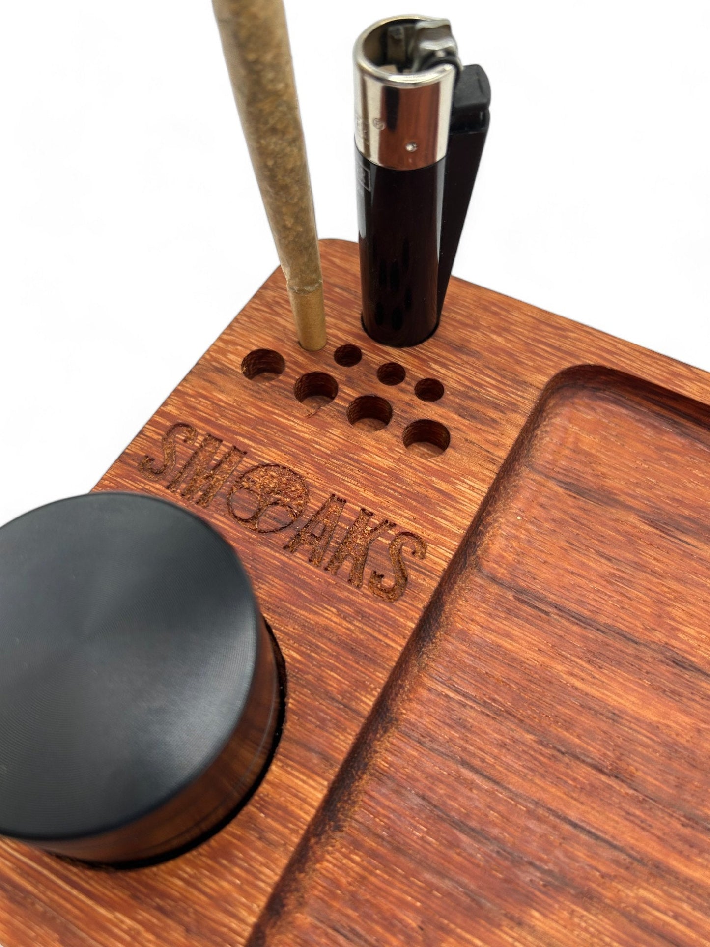 Rolling Tray Set Red Zebra Wood Handmade Cannabis Accessories Weed Tray Stoner Gift Air Tight Stash Storage Jar And Herb Cannabis Grinder
