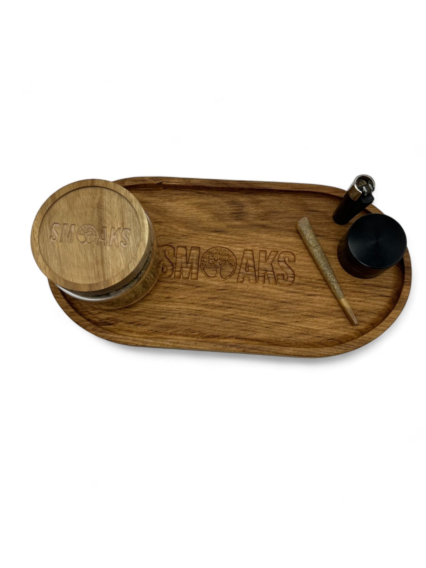 XL Oval Rolling Tray French Oak Handmade Cannabis Accessories Weed Tray Stoner Gift Marijuana Air Tight Stash Storage Jar Ganja Accessory