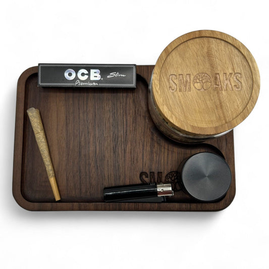 Rolling Tray Black walnut Handmade Cannabis Accessories Weed Tray Stoner Gift Marijuana Air Tight Stash Storage Jar Accessory Stash Tray