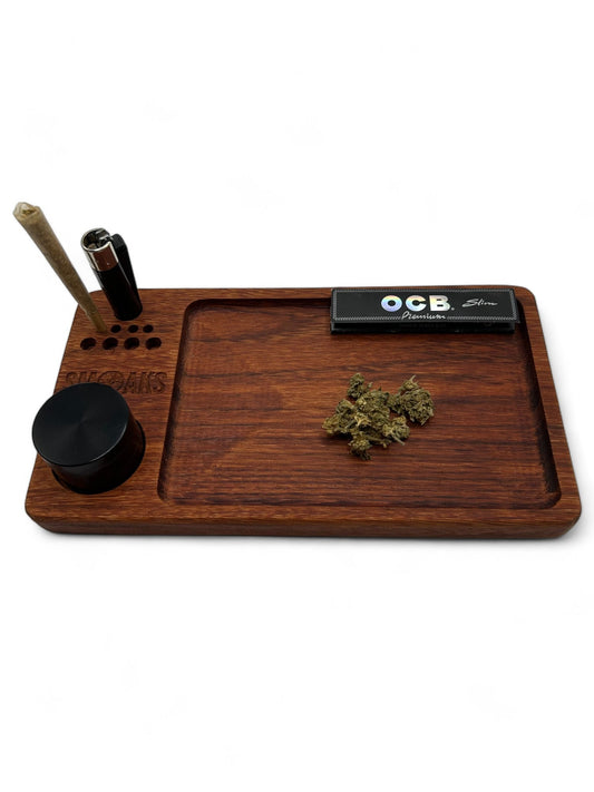 Rolling Tray Set Red Zebra Wood Handmade Cannabis Accessories Weed Tray Stoner Gift Air Tight Stash Storage Jar And Herb Cannabis Grinder